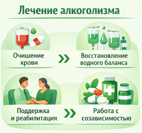 лечение алкоголизма в Усть-Илимске этапы
